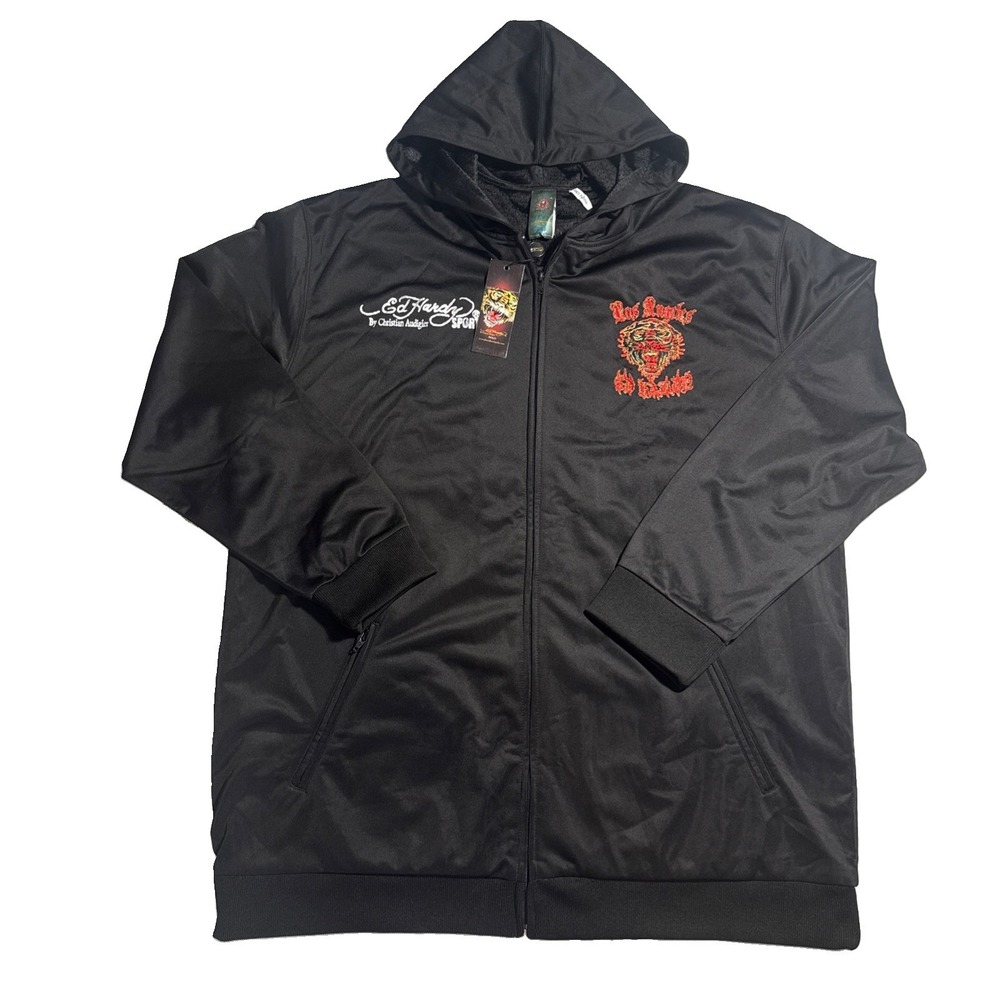 Vintage Y2K Ed Hardy Christian Audigier tiger Zip Up Jacket 2XL Grunge Punk Rare